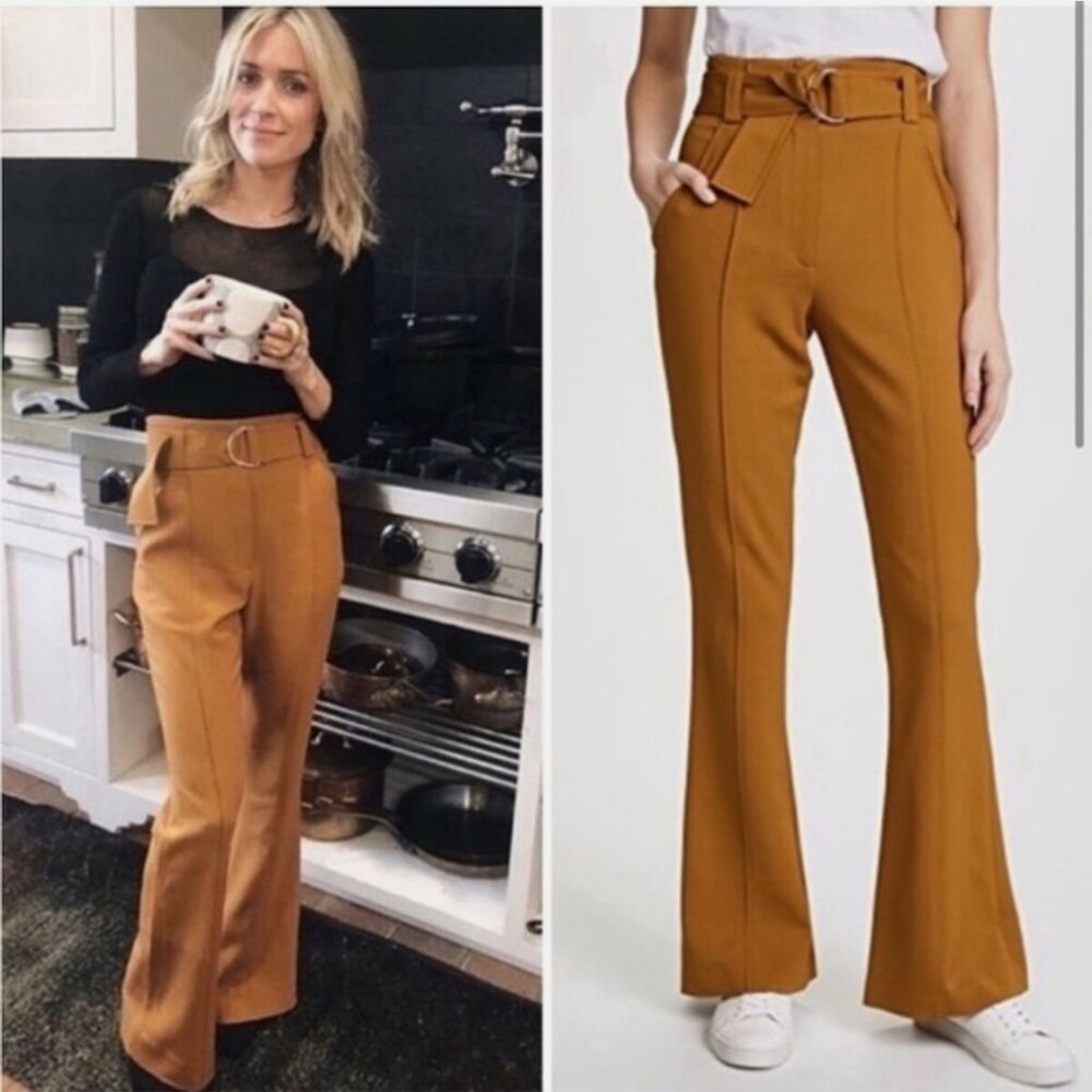 A.L.C. Crepe Foster flare leg high waist trouser pant Size 10 Ivory $495